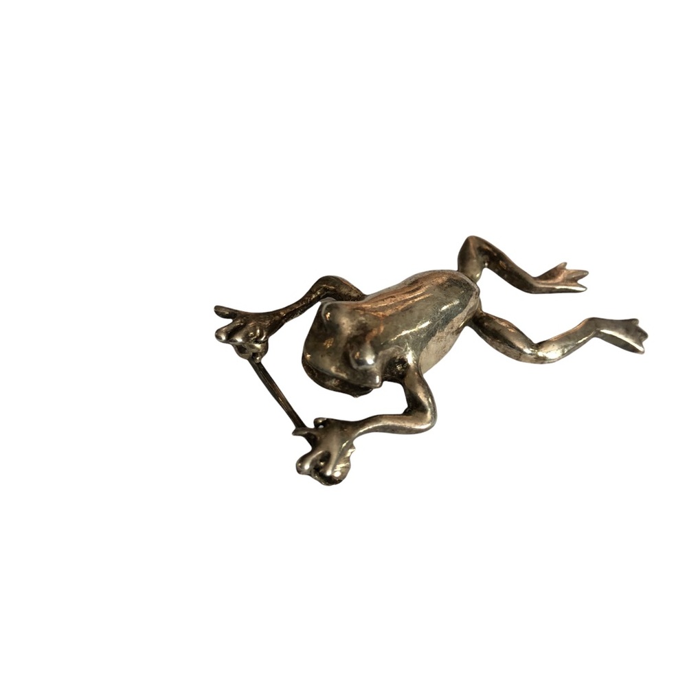 Sterling silver frog pin